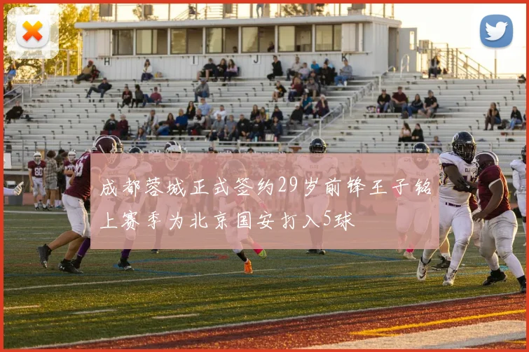 成都蓉城正式签约29岁前锋王子铭上赛季为北京国安打入5球